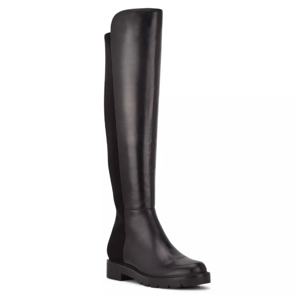 NWOB NINE WEST TREAD OVER THE KNEE LEATHER LUG SOLE BOOTS